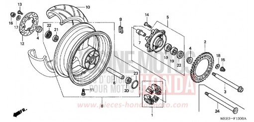 ROUE ARRIERE CBR600RR4 de 2004